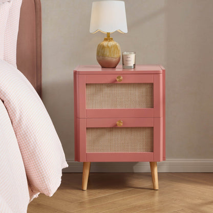 DUS-GOL-03590 Grade-B Dusk Aurelia 2 Drawer Bedside Table - Apricot RRP £130