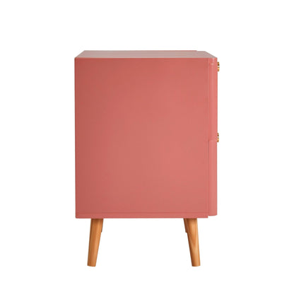 DUS-GOL-03590 Grade-B Dusk Aurelia 2 Drawer Bedside Table - Apricot RRP £130