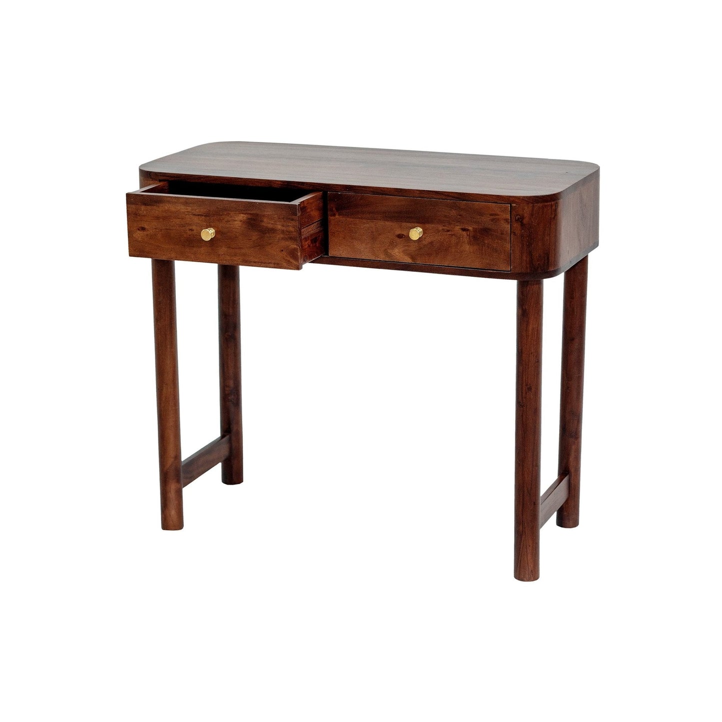 DUS-CC2-04034 Grade-B Dusk Avery Acacia Wood Dressing Table Console - Walnut RRP £249.00