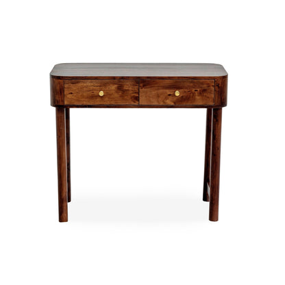 DUS-CC2-04034 Grade-B Dusk Avery Acacia Wood Dressing Table Console - Walnut RRP £249.00
