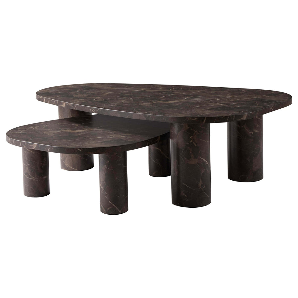 DUS-CC2-04333 Grade-B Dusk Azra Nesting Coffee Tables - Brown Marble Effect RRP £199.00
