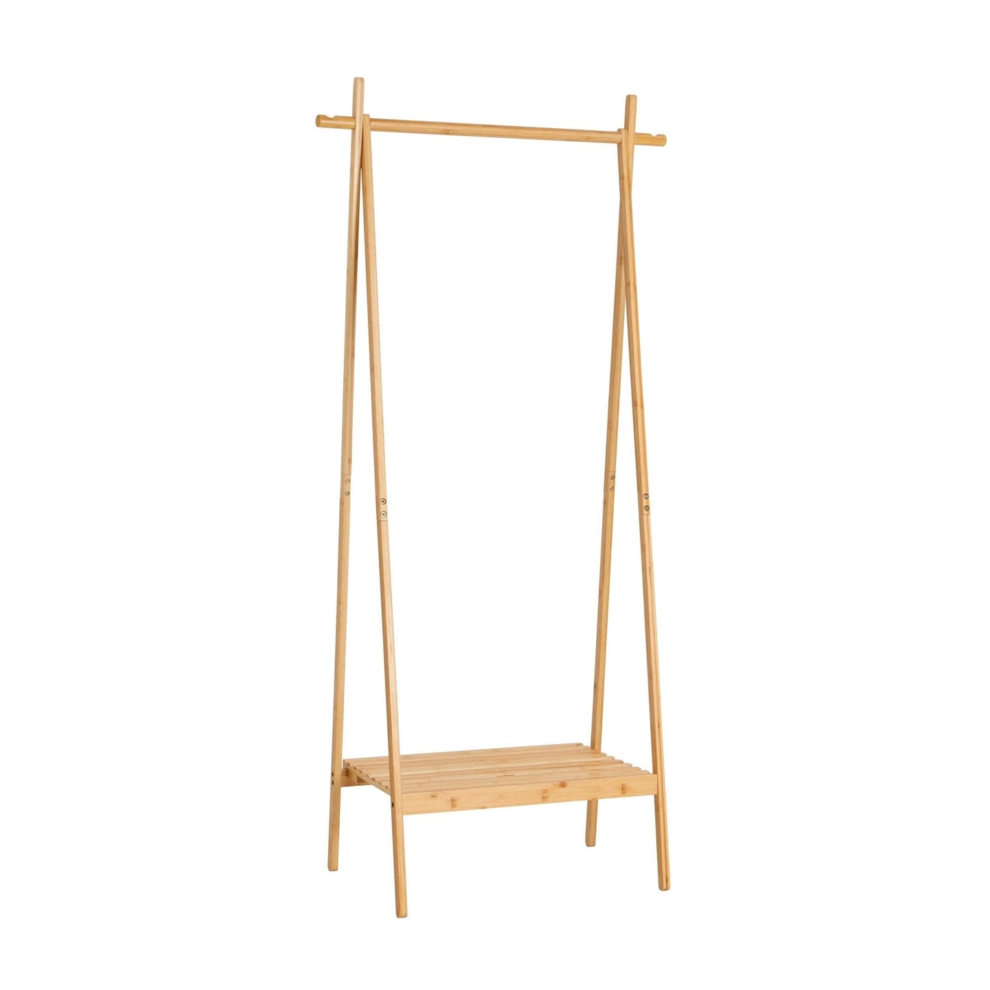 DUS-CC2-04977 Grade-B Dusk Becky Bamboo Clothes Rail - Light Wood RRP £25.00