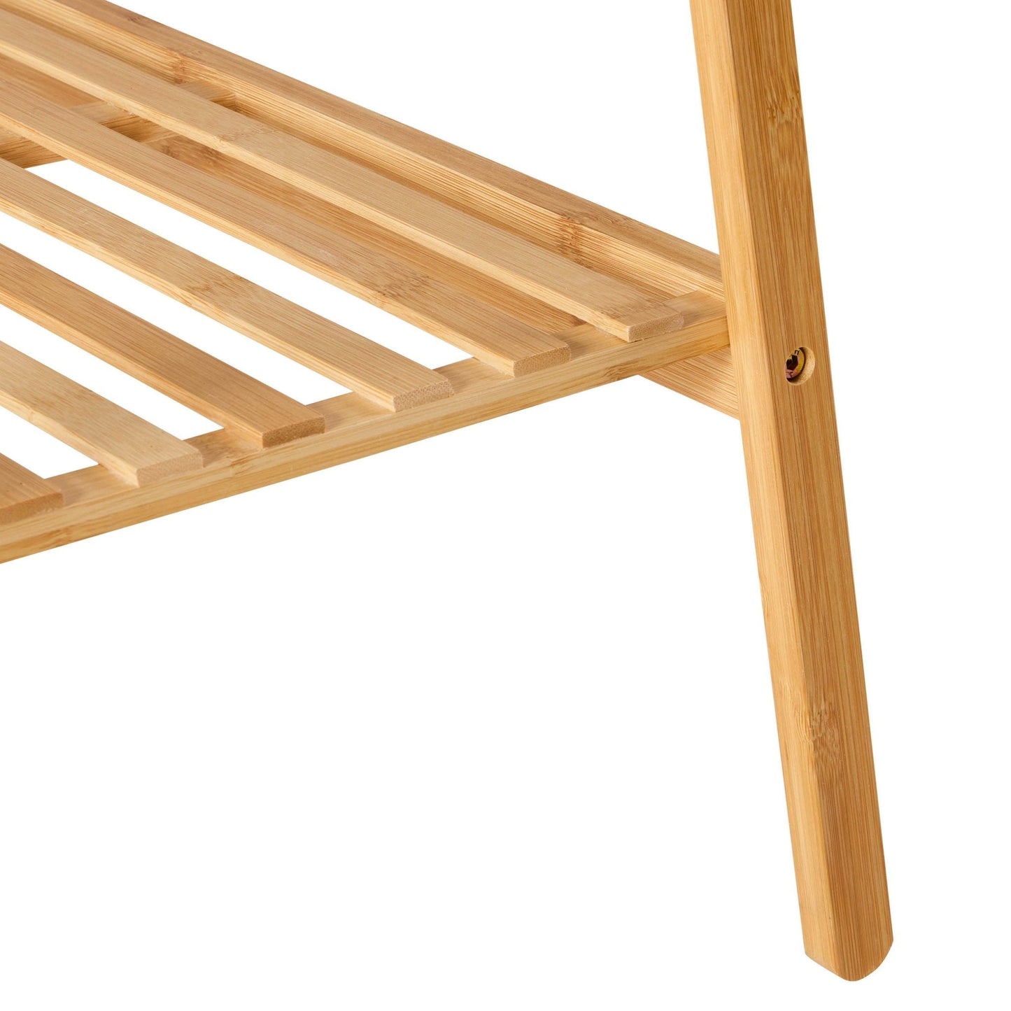 DUS-CC2-04977 Grade-B Dusk Becky Bamboo Clothes Rail - Light Wood RRP £25.00