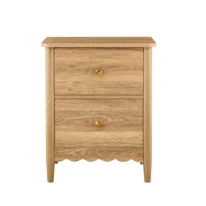 DUS-CC2-04248 Grade-B Dusk Set of 2 Betty 2 Drawer Bedside Table - Light Wood RRP £218.00