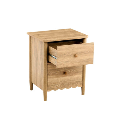 DUS-CC2-04248 Grade-B Dusk Set of 2 Betty 2 Drawer Bedside Table - Light Wood RRP £218.00