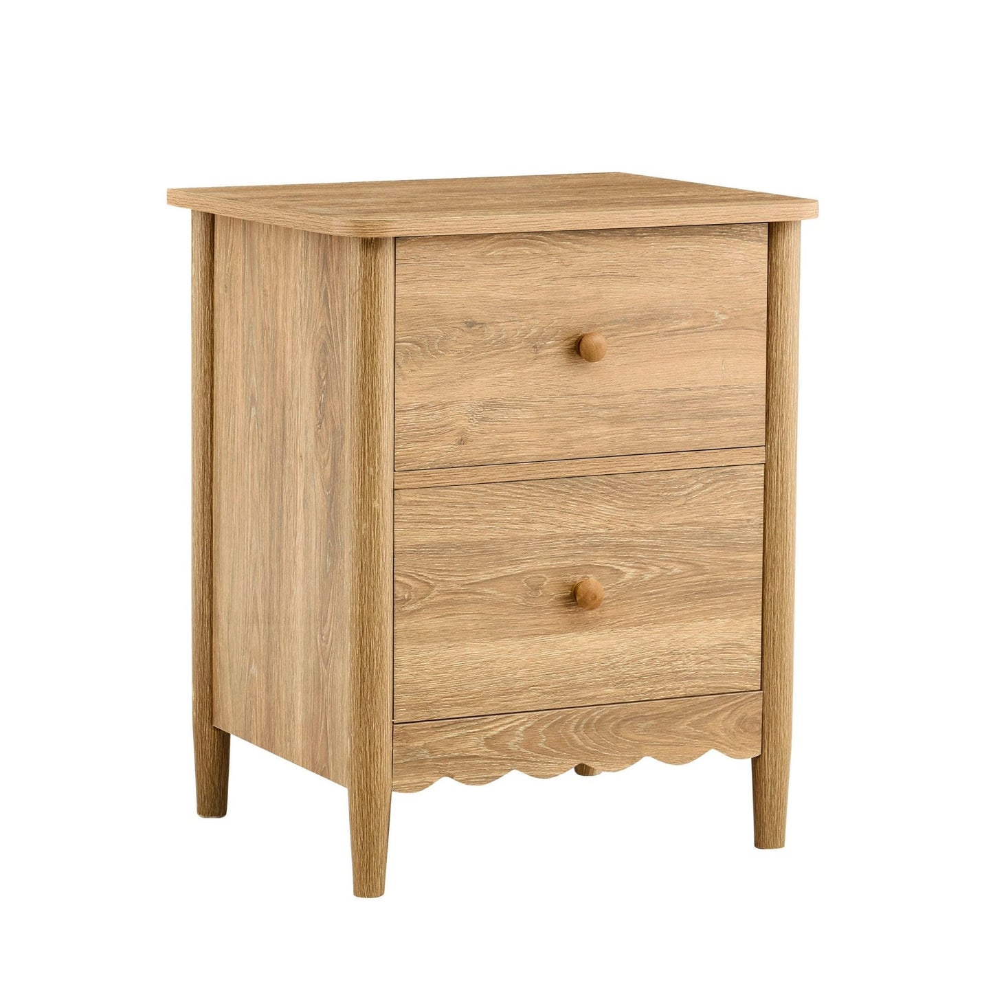 DUS-CC2-04248 Grade-B Dusk Set of 2 Betty 2 Drawer Bedside Table - Light Wood RRP £218.00
