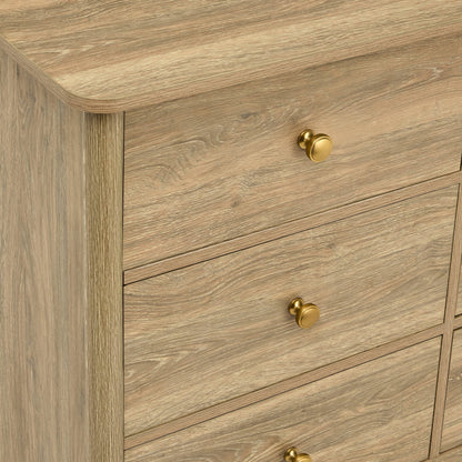 DUS-CC2-04249 Grade-B Dusk Betty 6 Drawer Chest - Light Wood RRP £219.00