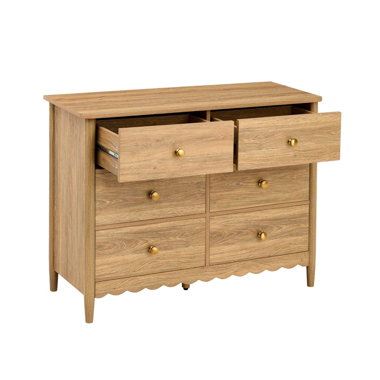 DUS-CC2-04249 Grade-B Dusk Betty 6 Drawer Chest - Light Wood RRP £219.00