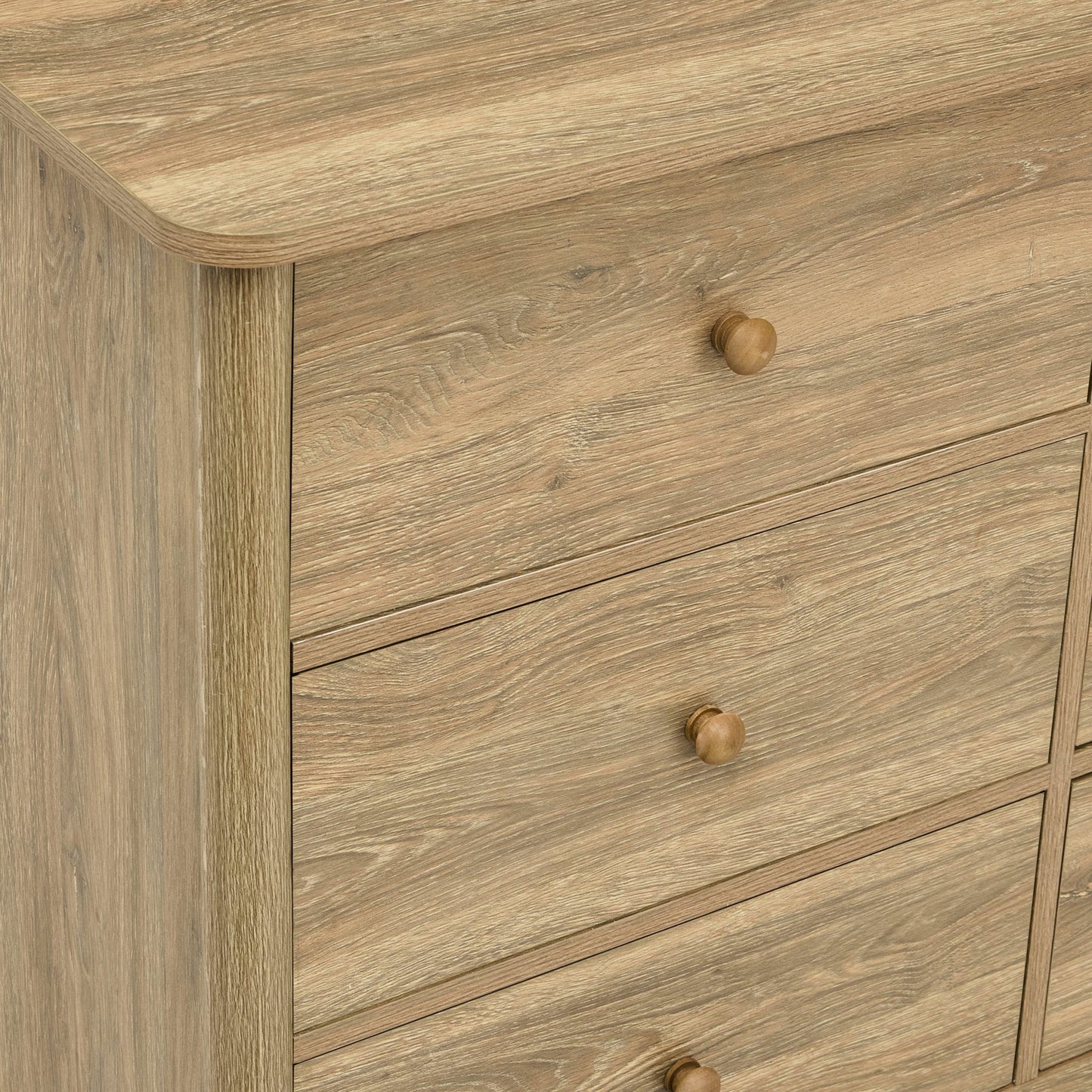 DUS-CC2-04249 Grade-B Dusk Betty 6 Drawer Chest - Light Wood RRP £219.00
