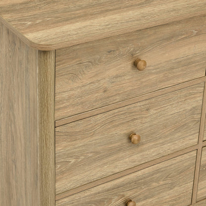 DUS-CC2-04249 Grade-B Dusk Betty 6 Drawer Chest - Light Wood RRP £219.00