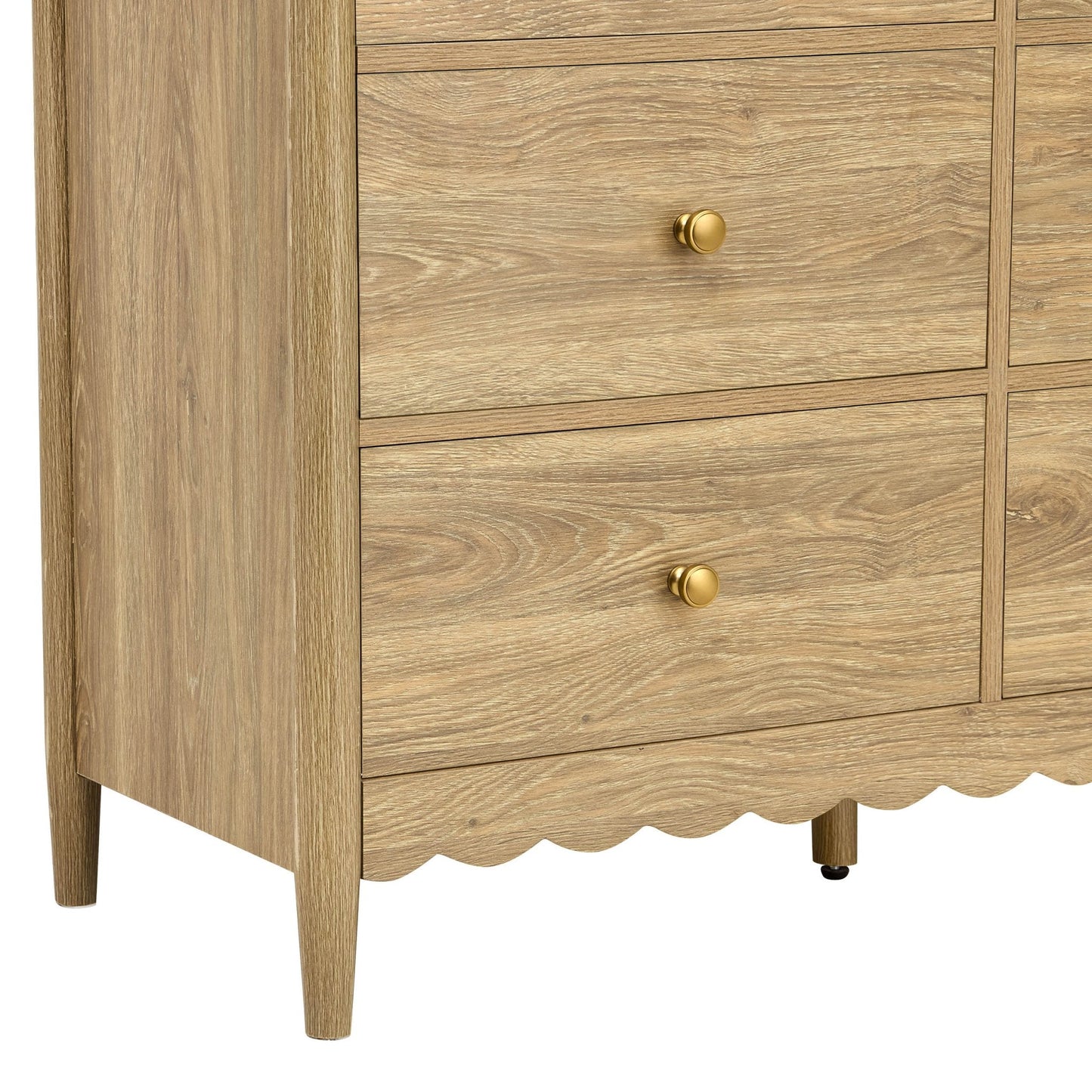 DUS-CC2-04249 Grade-B Dusk Betty 6 Drawer Chest - Light Wood RRP £219.00