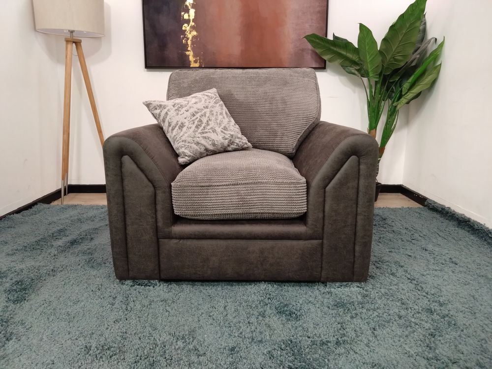 Lot of 3 x DFS Unchecked Upholstery Items - Chair and Stools (ref DFS-UPH-A-12921) Total RRP £1367