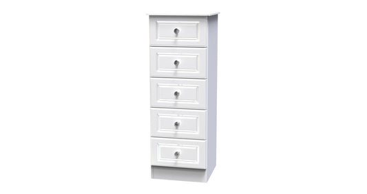 DFS-HO2-02709 Grade-C0 DFS 5 Drawer Tallboy Bijou White RRP £299