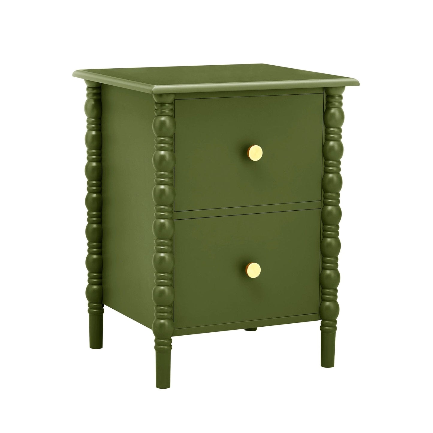 DUS-GOL-02846 Grade-B Dusk Bonnie 2 Drawer Bedside Table - Olive RRP £99