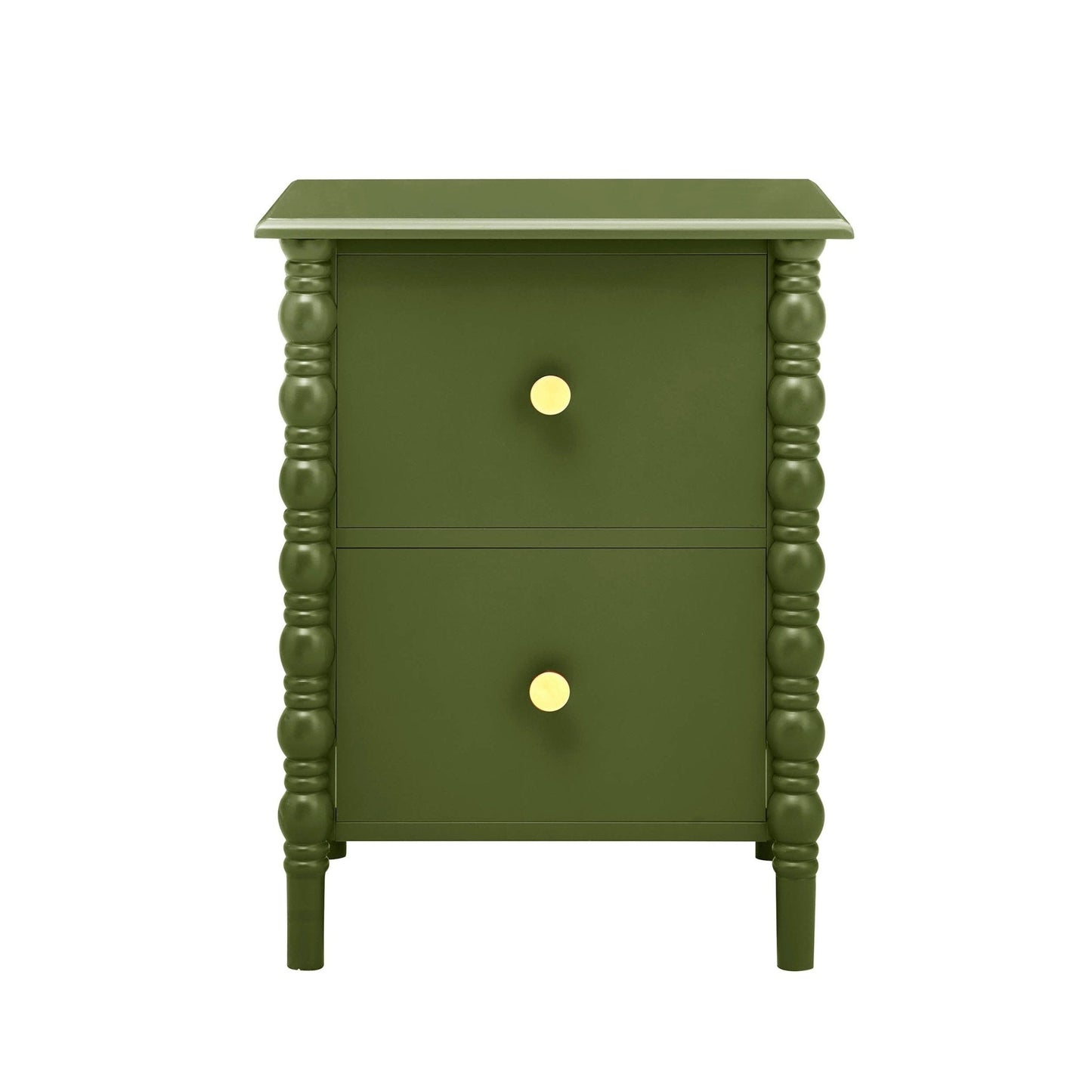 DUS-GOL-02846 Grade-B Dusk Bonnie 2 Drawer Bedside Table - Olive RRP £99