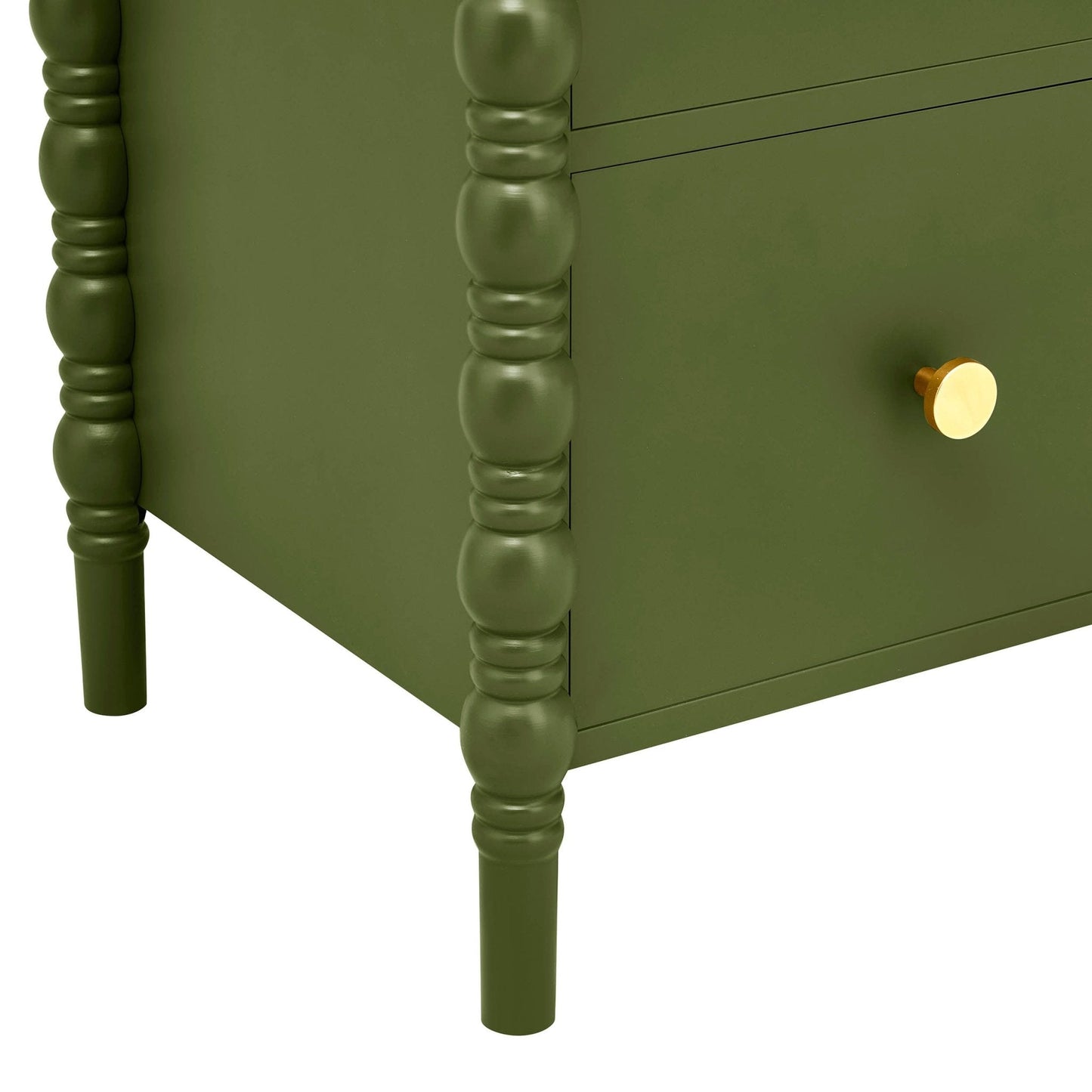 DUS-GOL-02846 Grade-B Dusk Bonnie 2 Drawer Bedside Table - Olive RRP £99