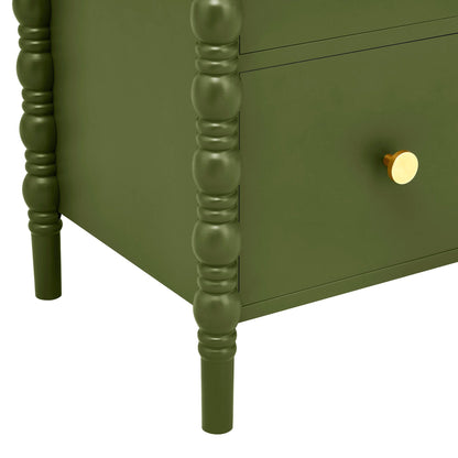 DUS-GOL-02846 Grade-B Dusk Bonnie 2 Drawer Bedside Table - Olive RRP £99