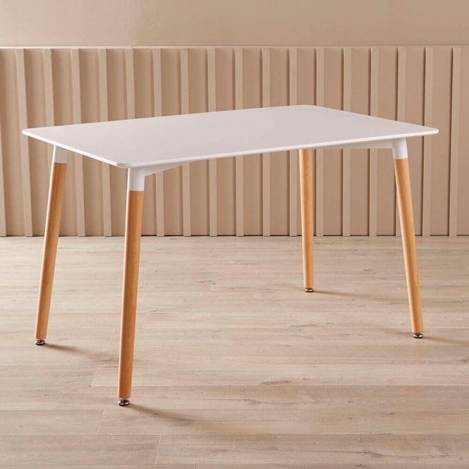 BFW-GOL-00904 Grade-B Big Furniture Warehouse Braga 120cm White Wooden Dining Table RRP £161