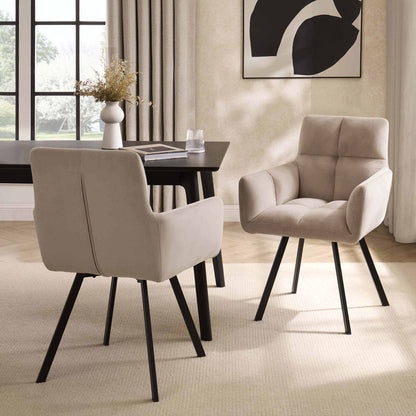 DUS-GOL-02266 Grade-B Dusk Brooke Dining Chair - Beige RRP £129
