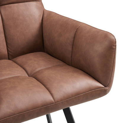 DUS-GOL-05620 Grade-B Dusk Brooke Dining Chair - Faux Leather - Tan RRP £129