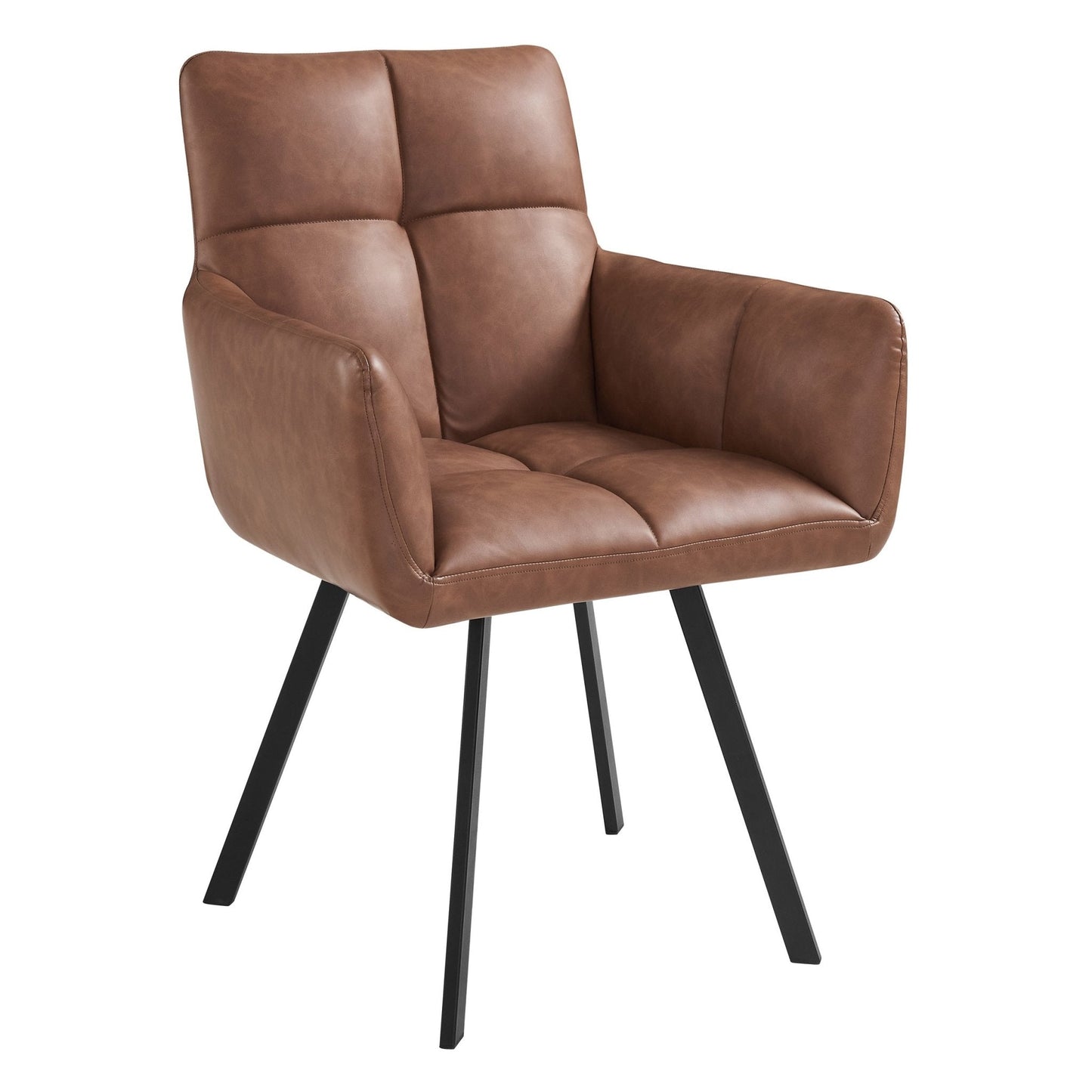 DUS-GOL-05620 Grade-B Dusk Brooke Dining Chair - Faux Leather - Tan RRP £129