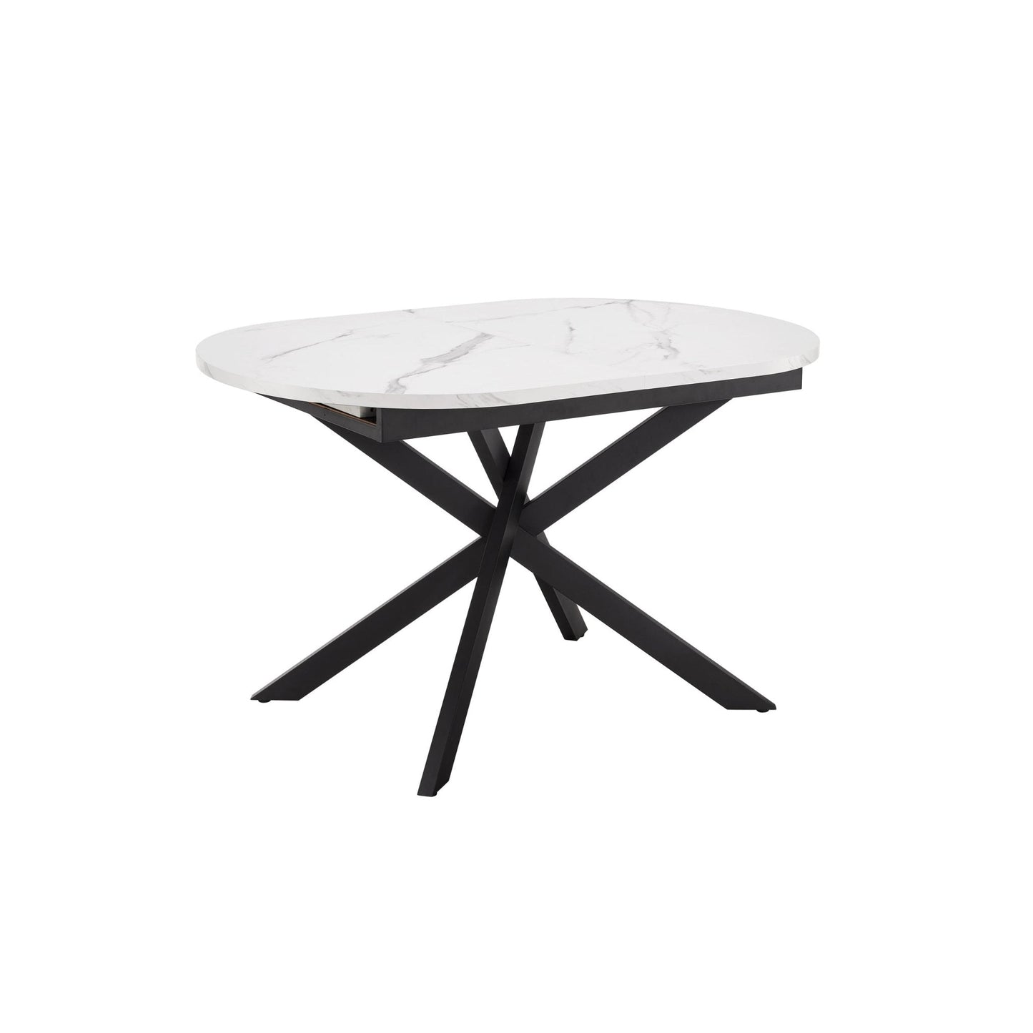 DUS-CC2-03302 Grade-B Dusk Brooke Oval Extendable 4-8 Seater Dining Table - Stone/Black RRP £269.00