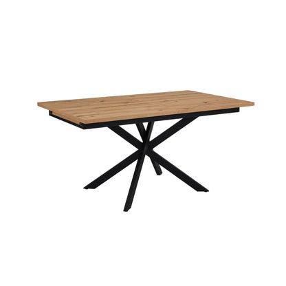 DUS-CC2-05368 Grade-BER Dusk Brooke Rectangle Extendable 6-10 Seater Dining Table - Wood/Black RRP £299.00