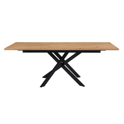DUS-CC2-05368 Grade-BER Dusk Brooke Rectangle Extendable 6-10 Seater Dining Table - Wood/Black RRP £299.00
