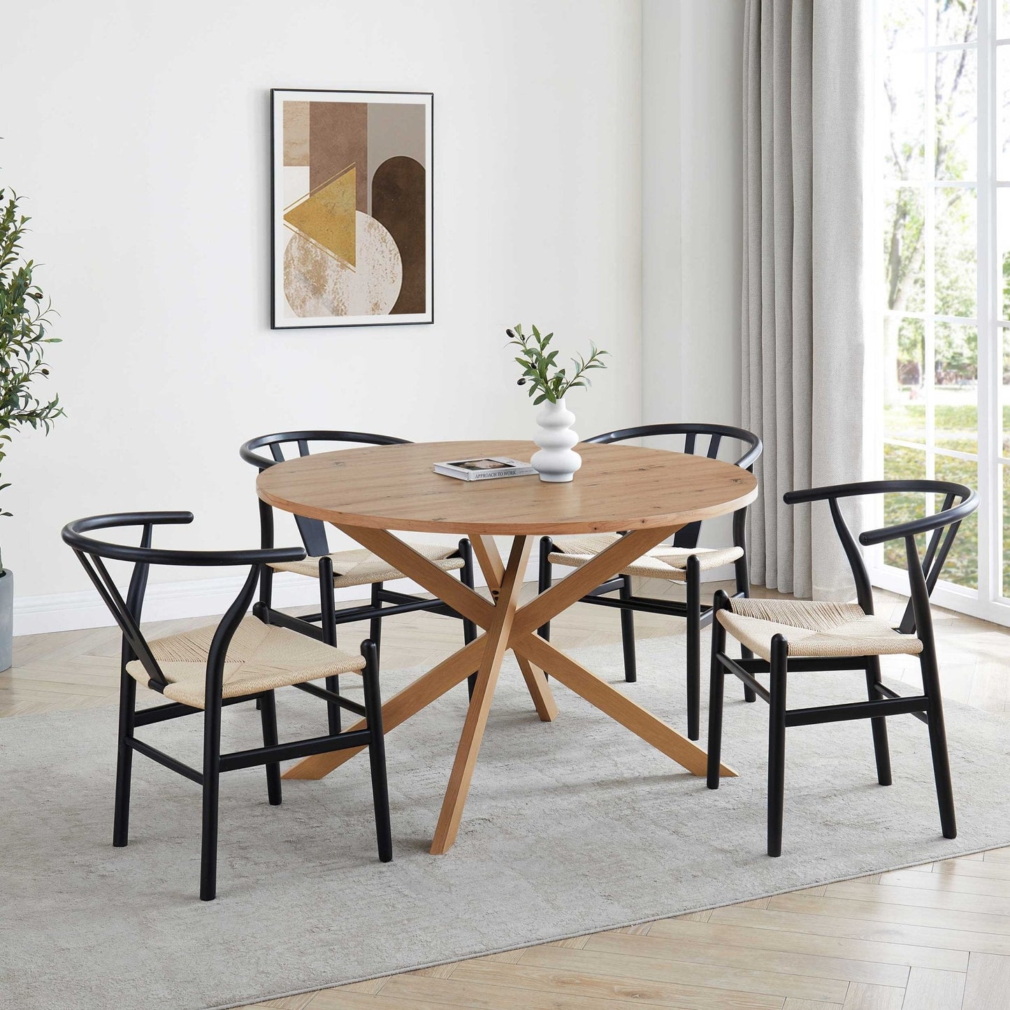 DUS-GOL-02009 Grade-B Dusk Brooke Round 4-6 Seater Dining Table - Wood RRP £109