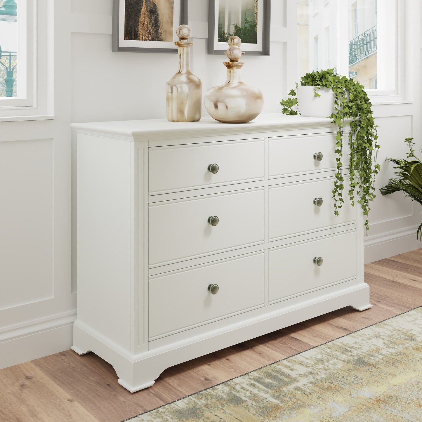 BFW-NEW-00666 Grade-BER-DOA Big Furniture Warehouse Brooklea White Pine Chest of 6 Drawers RRP £310