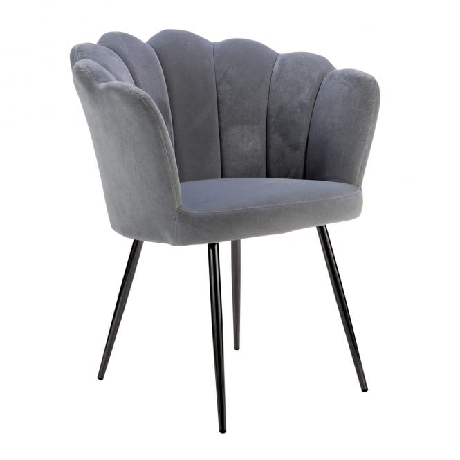 BFW-GOL-00901 Grade-B Big Furniture Warehouse Compact Scallop Armchair Grey RRP £90
