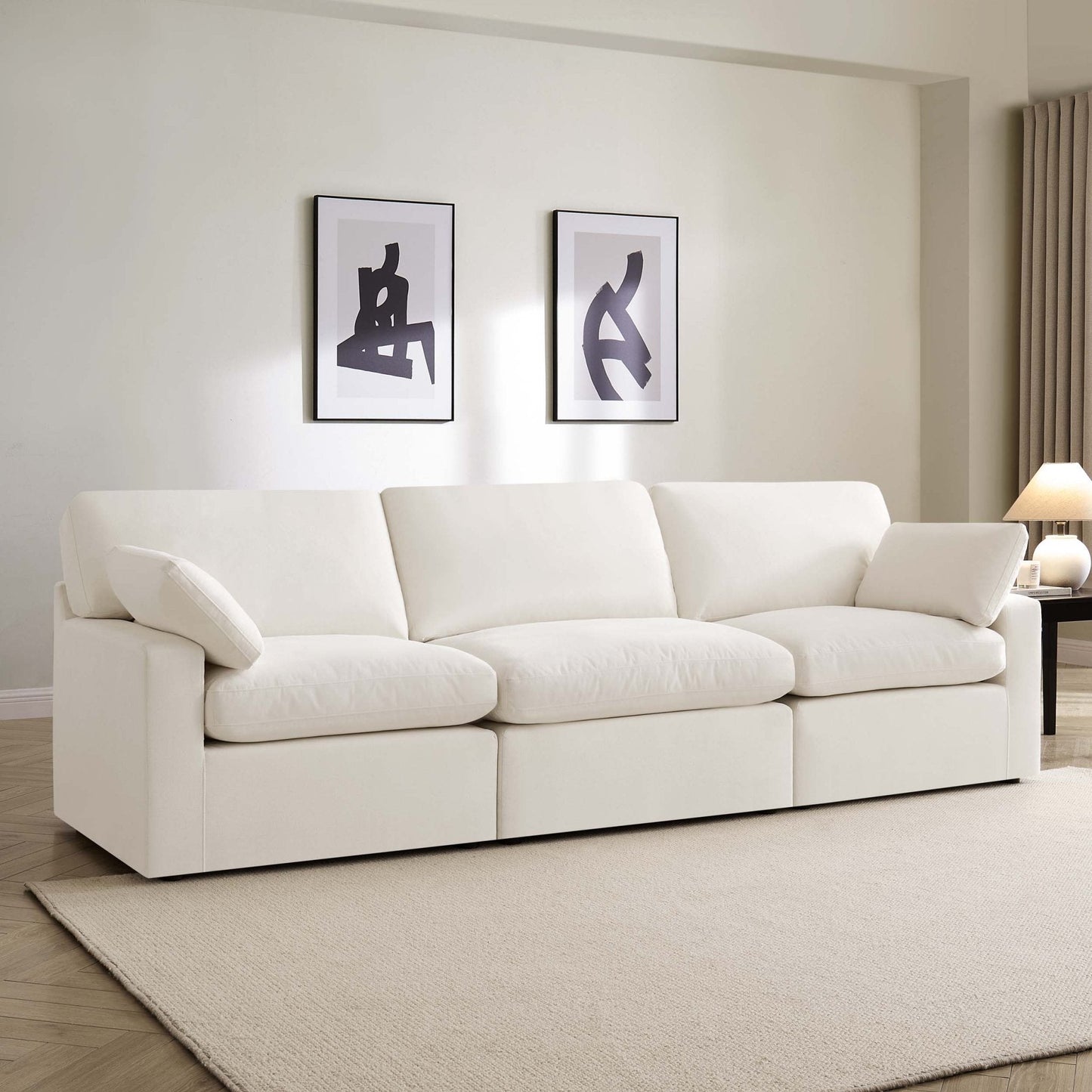DUS-CC2-02429 Grade-C2 Dusk Cairo Feather 3 Seater Sofa - Vanilla RRP £989.00