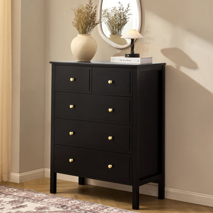 DUS-AUC-03660 Grade-C1 Dusk Carolina 5 Drawer Chest - Black RRP £209.00