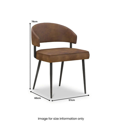 ROS-OUT-00628 Grade-C1 Roseland Furniture Torcello Faux Leather Dining Chair - Set of 2 RRP £239.90