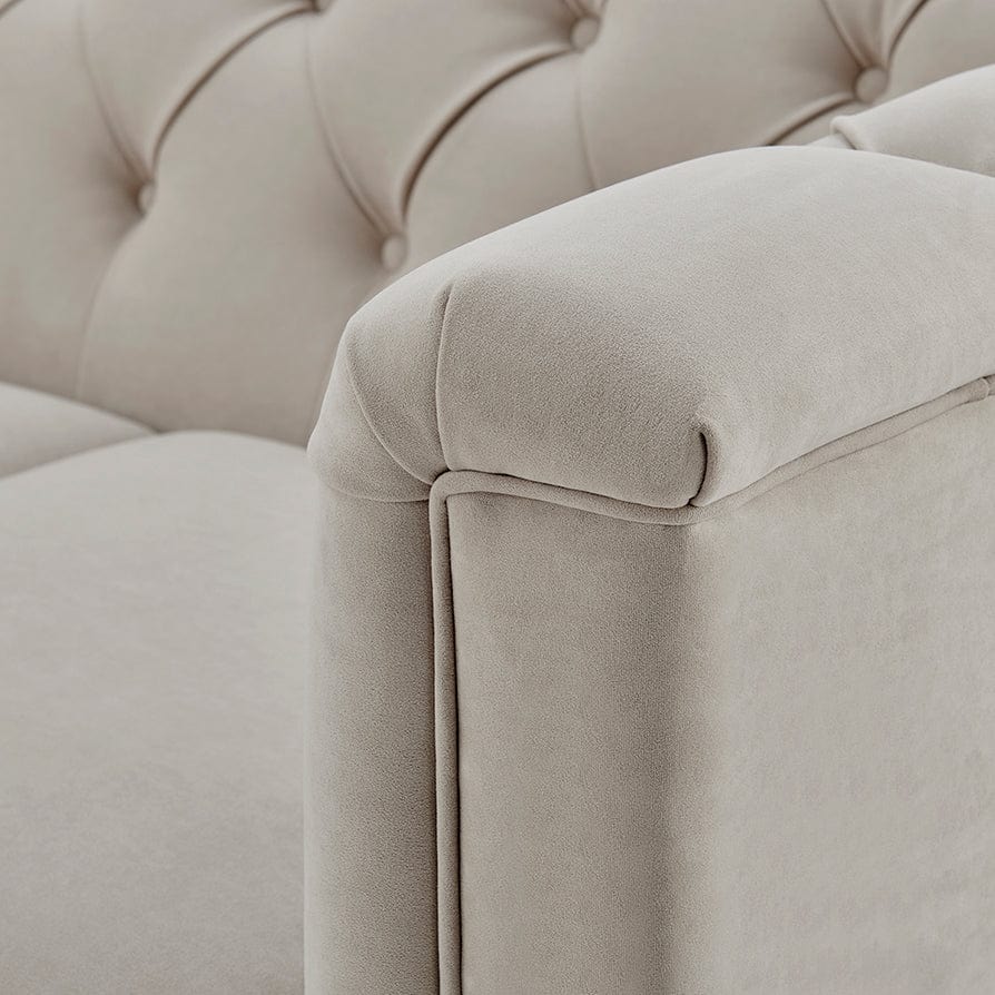 CCG-STO-00471 Grade-B Dusk Chesterfield 3 Seater Sofa - Stone RRP £699.00