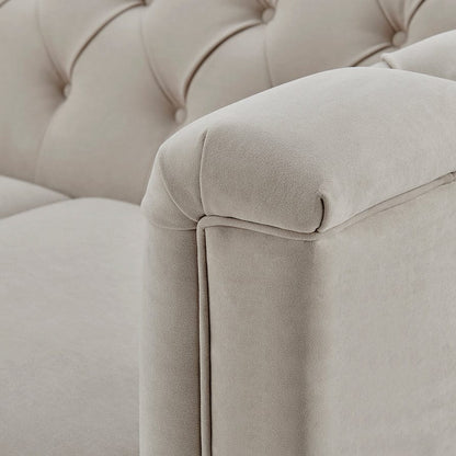 CCG-STO-00471 Grade-B Dusk Chesterfield 3 Seater Sofa - Stone RRP £699.00