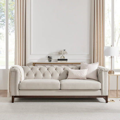 CCG-STO-00471 Grade-B Dusk Chesterfield 3 Seater Sofa - Stone RRP £699.00