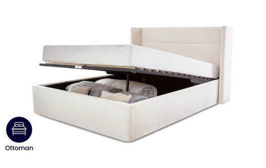 DFS-NEW-06273 Grade-A DFS Cody Ottoman Super King Bed In Cream RRP £499