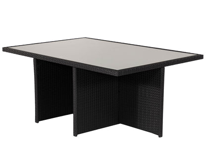 Grade-A Rattan Direct Barcelona Black & Vanilla 6 Seat Garden Dining Cube Set RRP £1739