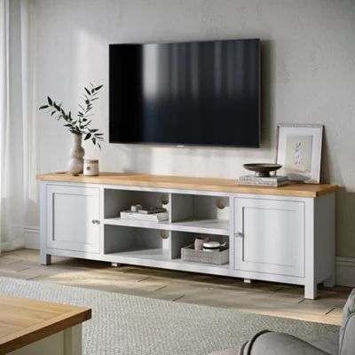 ROS-OUT-00660 Grade-C1 Roseland Furniture Farro Grey XL 190cm TV Unit RRP £249.95