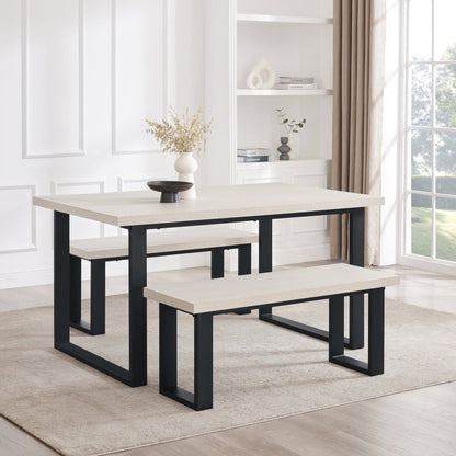 DUS-CC2-01539 Grade-B Dusk Harper 4-6 Seater Dining Table - Wood/Black RRP £309