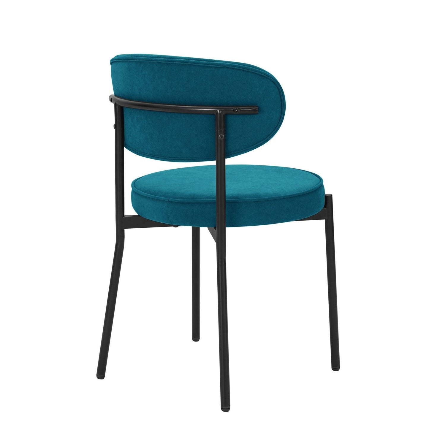 DUS-GOL-00753 Grade-B Dusk Mia Set of 2 Dining Chairs - Matte Velvet - Teal RRP £179