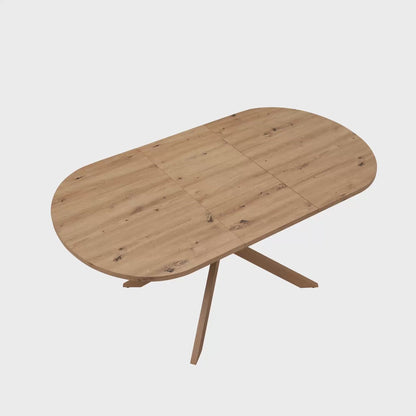 DUS-CC2-03302 Grade-B Dusk Brooke Oval Extendable 4-8 Seater Dining Table - Stone/Black RRP £269.00