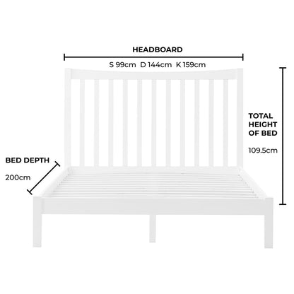 DUS-CC2-02278 Grade-B Dusk Dartmouth Single Bed Frame - White RRP £149.00