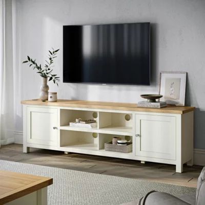 ROS-OUT-00662 Grade-C1 Roseland Furniture Farro Cream XL 190cm TV Unit RRP £249.95