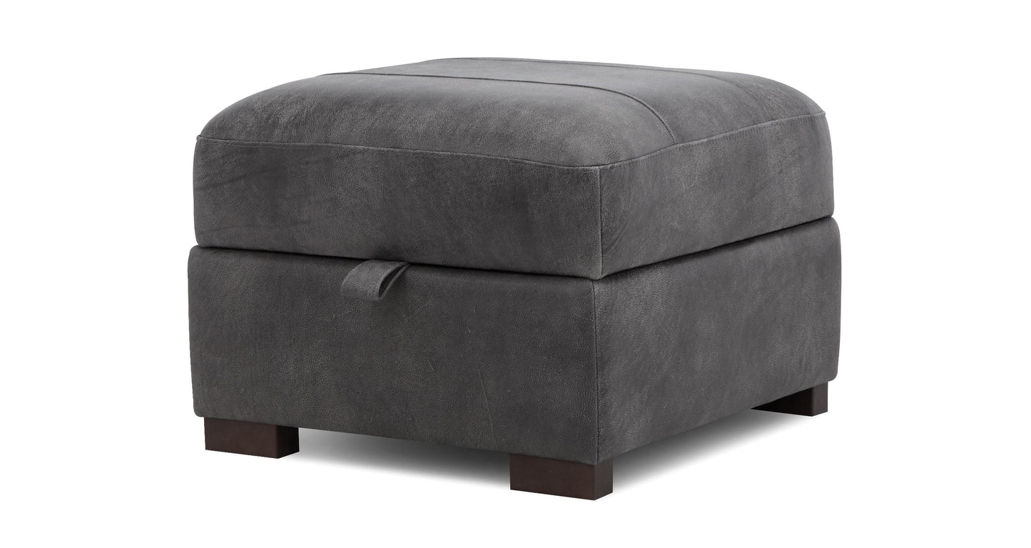 DFS-UPH-05621 Grade-C3 DFS Julius Storage Footstool Grand Saddle Grey RRP £379
