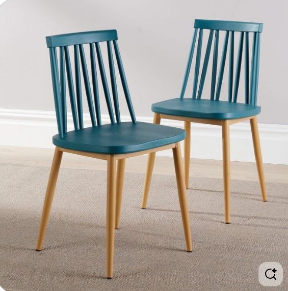 BFW-GOL-00895 Grade-B Big Furniture Warehouse Pair of Lucy Dining Chairs - Teal RRP £60