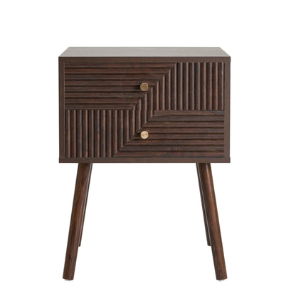 DUS-CC2-00940 Grade-C1 Dusk Dora 2 Drawer Nightstand - Walnut RRP £109