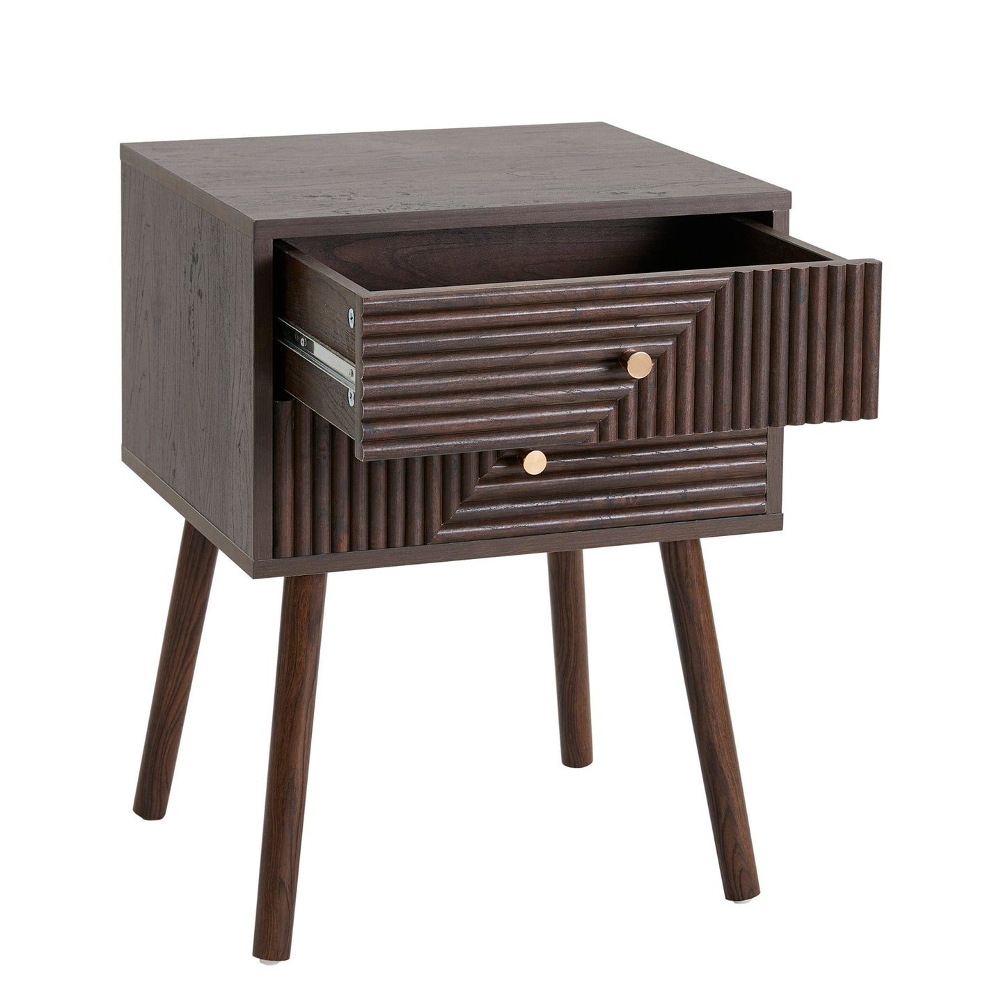 DUS-CC2-00940 Grade-C1 Dusk Dora 2 Drawer Nightstand - Walnut RRP £109