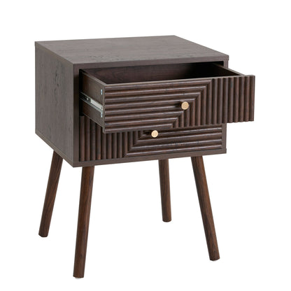 DUS-CC2-00940 Grade-C1 Dusk Dora 2 Drawer Nightstand - Walnut RRP £109